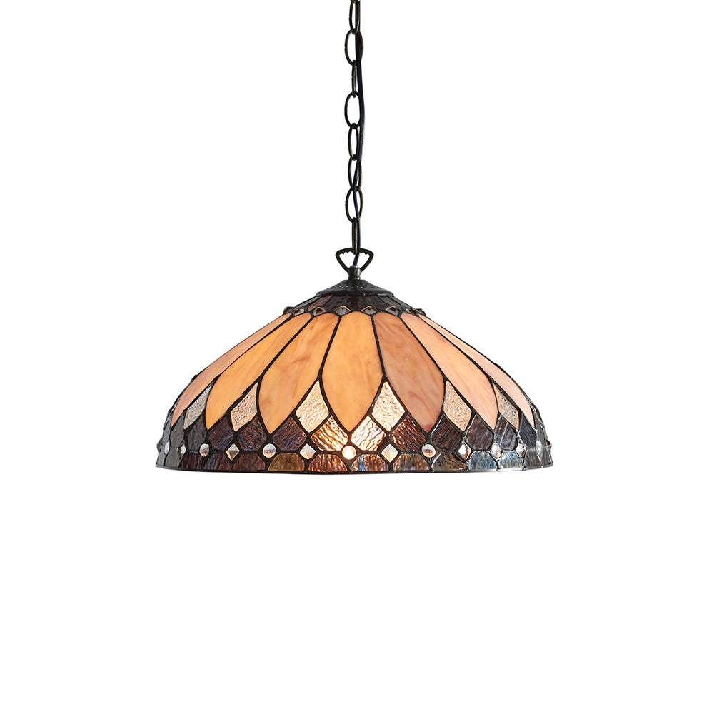 Lampada a sospensione BROOKLYN Tiffany vetro multicolor E27 60W