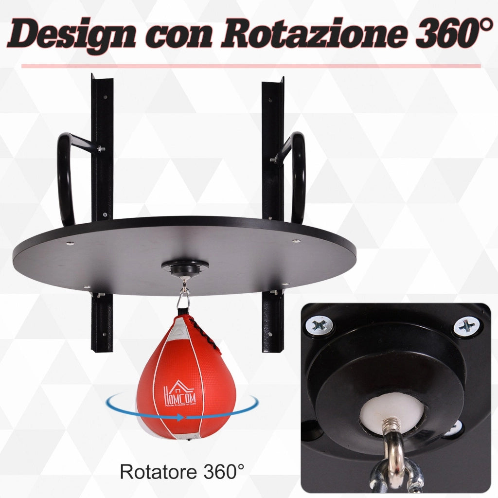 Set Boxe Sacco Pera Veloce con Supporto a Muro e Accessori