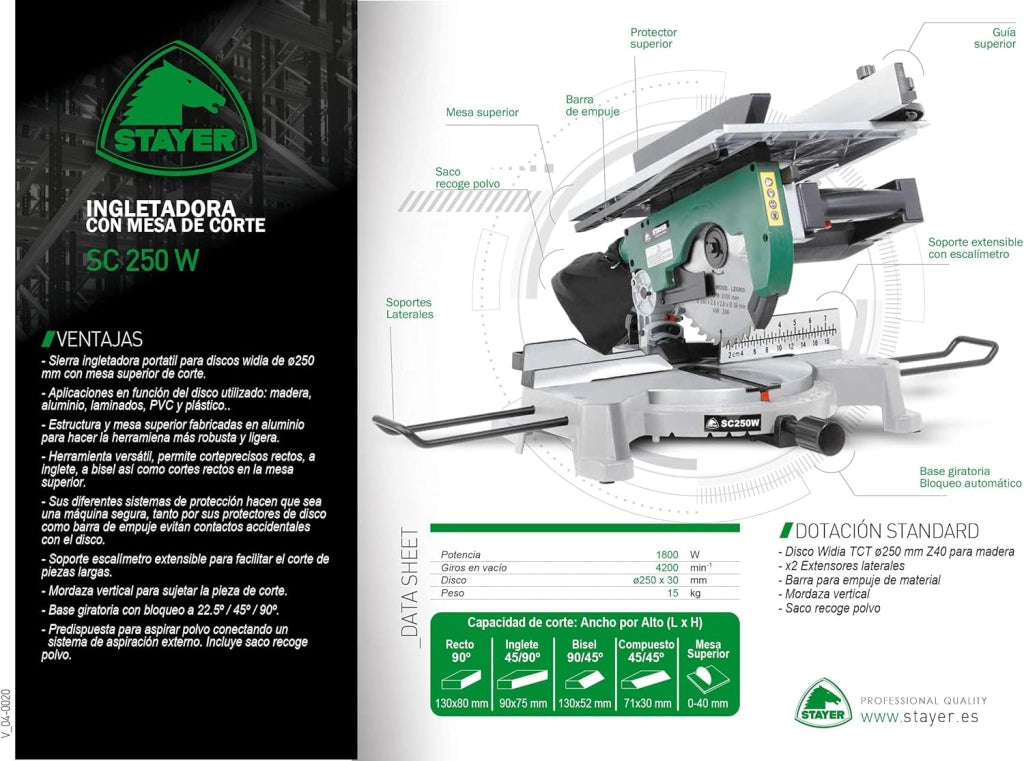 Troncatrice 1800 W Sc250W Lama 250