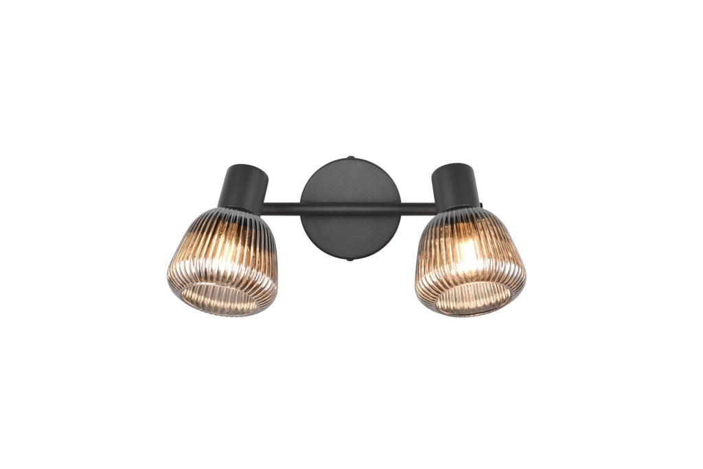 Plafoniera retro nera TARIFA 2 vetri orientabili E14