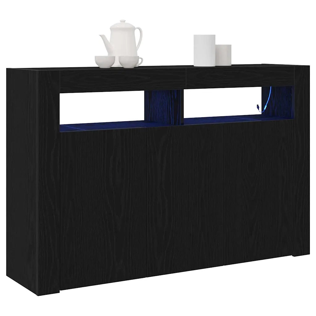 Credenza Rovere Nero 116 x 30 x 75 cm Legno multistrato 3333885