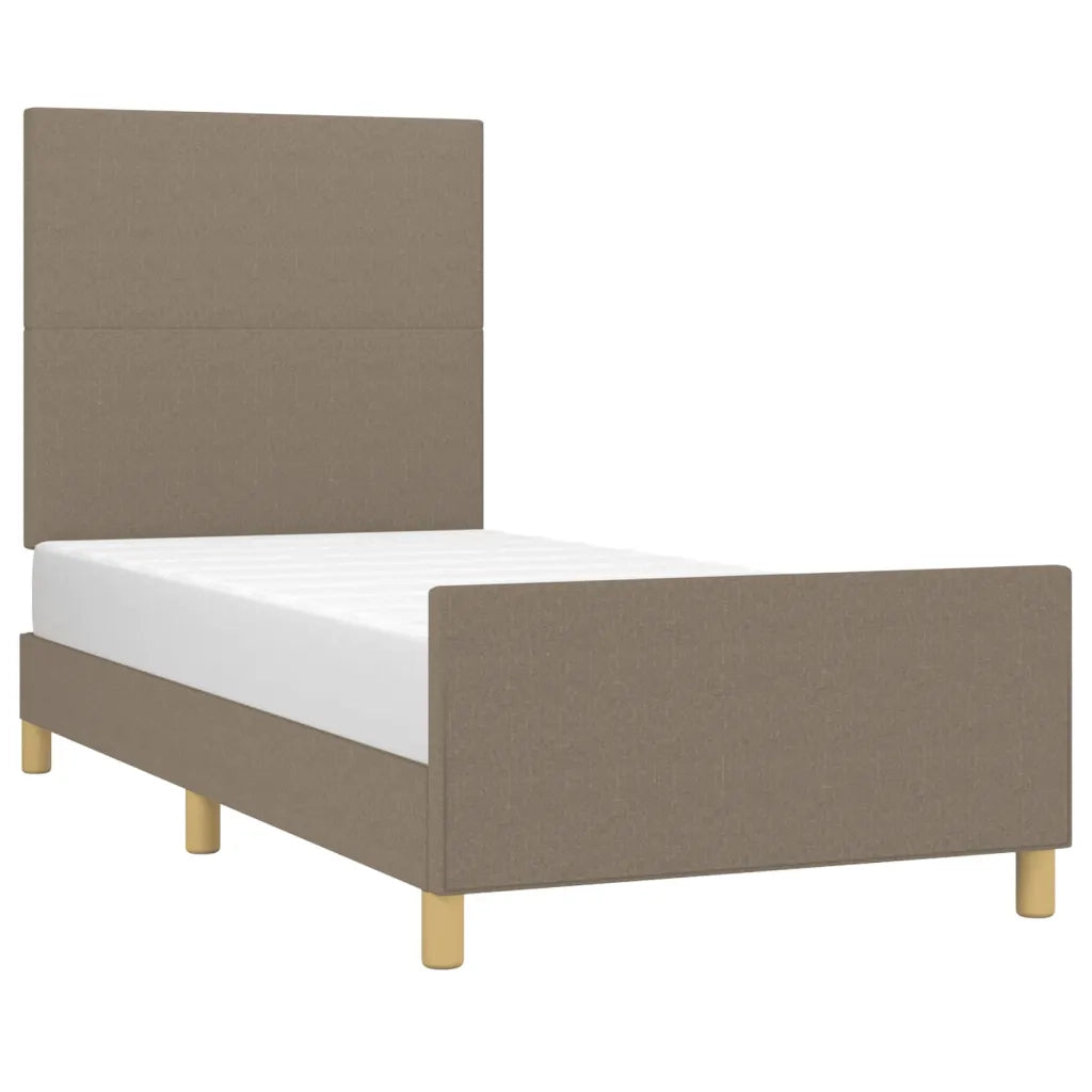 Letto singolo | Letto per adulti | Giroletto senza Materasso Tortora 90x200 cm Tessuto