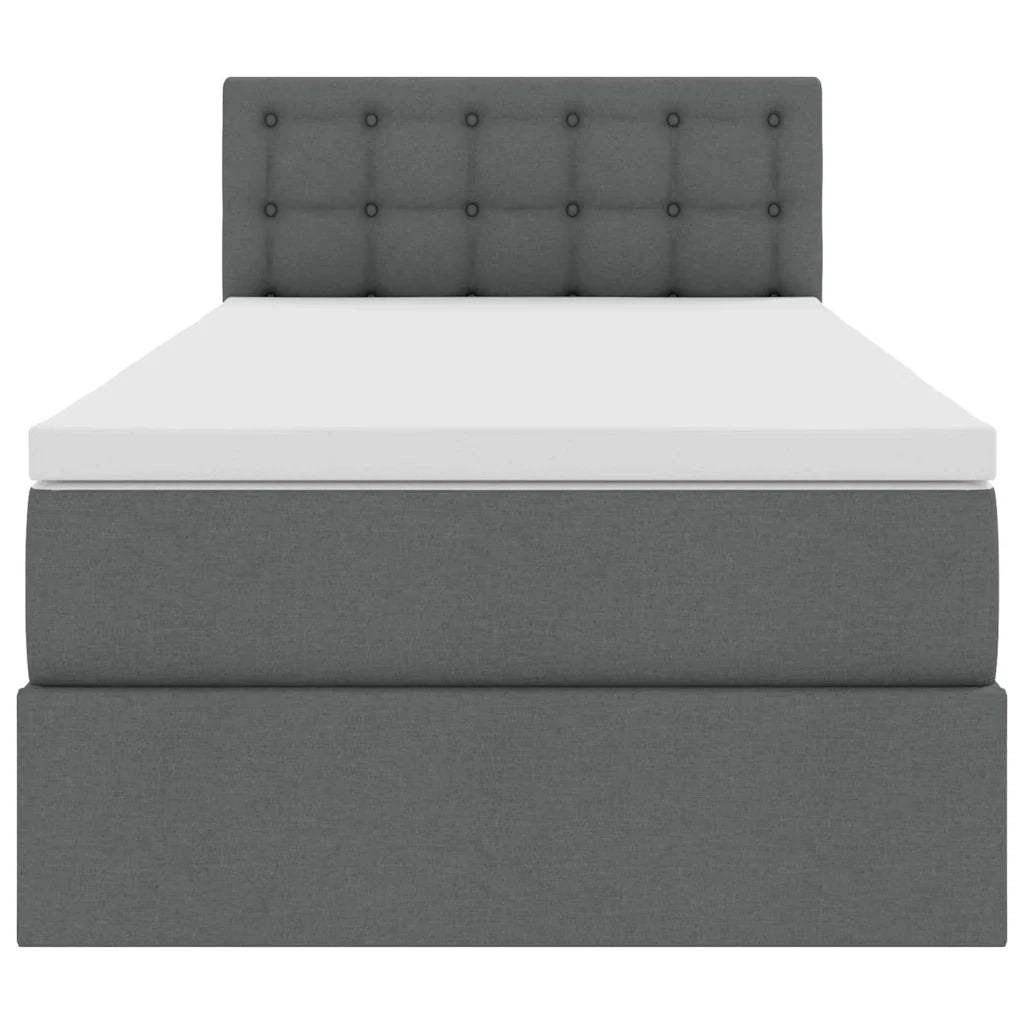 Letto con contenitore e materasso Grigio scuro 90 x 200 cm