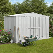 Box in Acciaio Zincato garage attrezzi lamiera 360x3.45cm x h2.12m - 150KG - 12,42mq - BIANCO