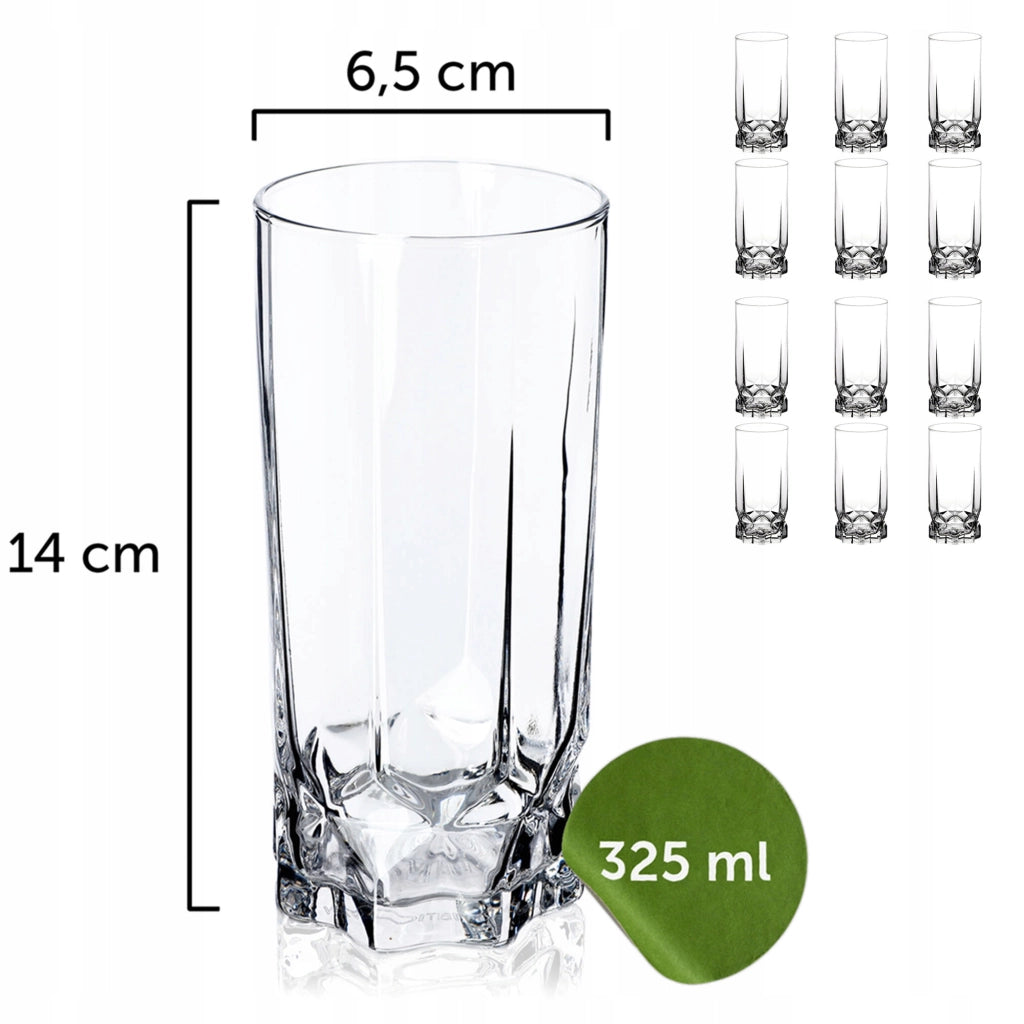 Set di 12 bicchieri alti KADAX da 325 ml per acqua.