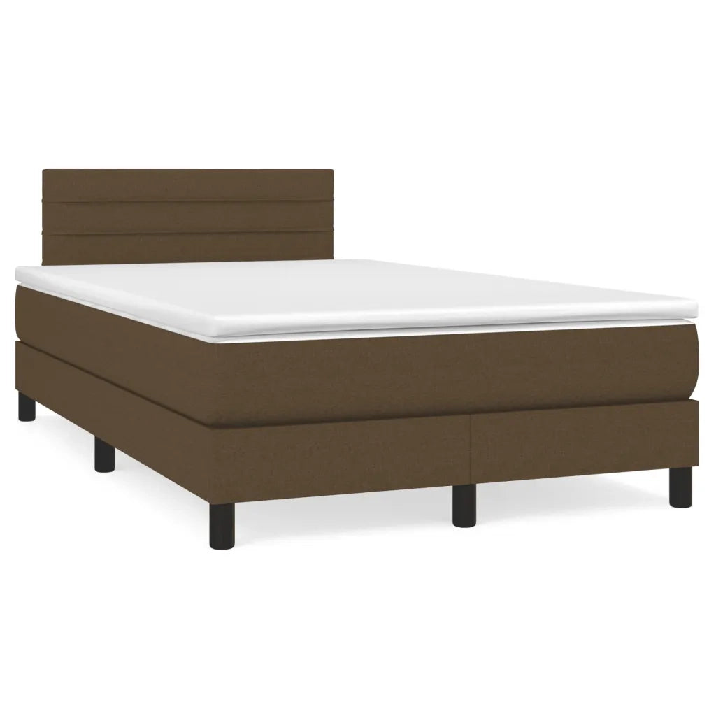 Giroletto a Molle con Materasso Marrone Scuro 120x190cm Tessuto 3269733