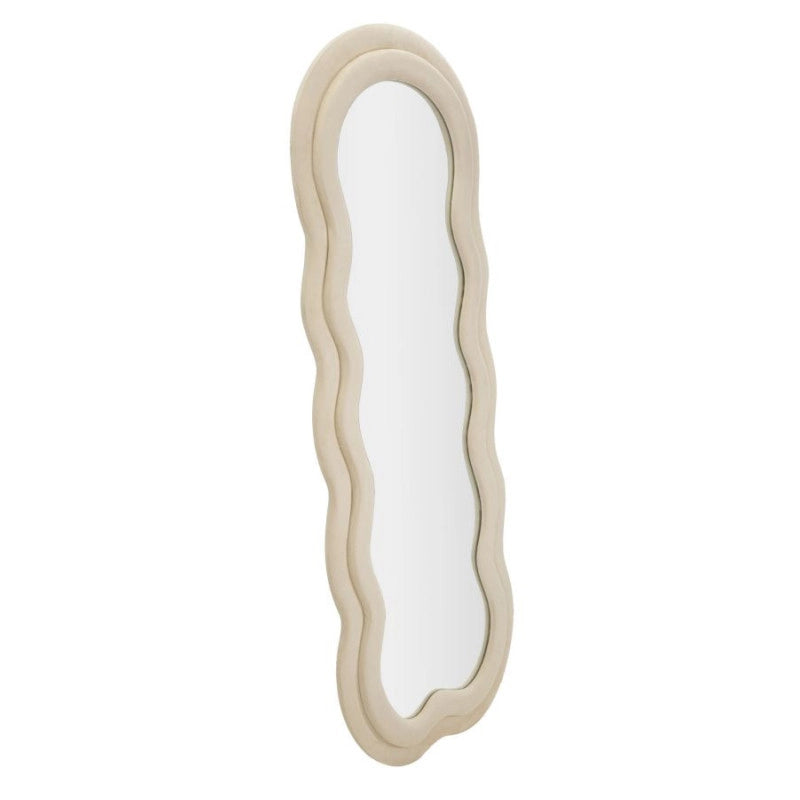 Specchio Da Muro Miki Velluto Crema cm 60x4x160