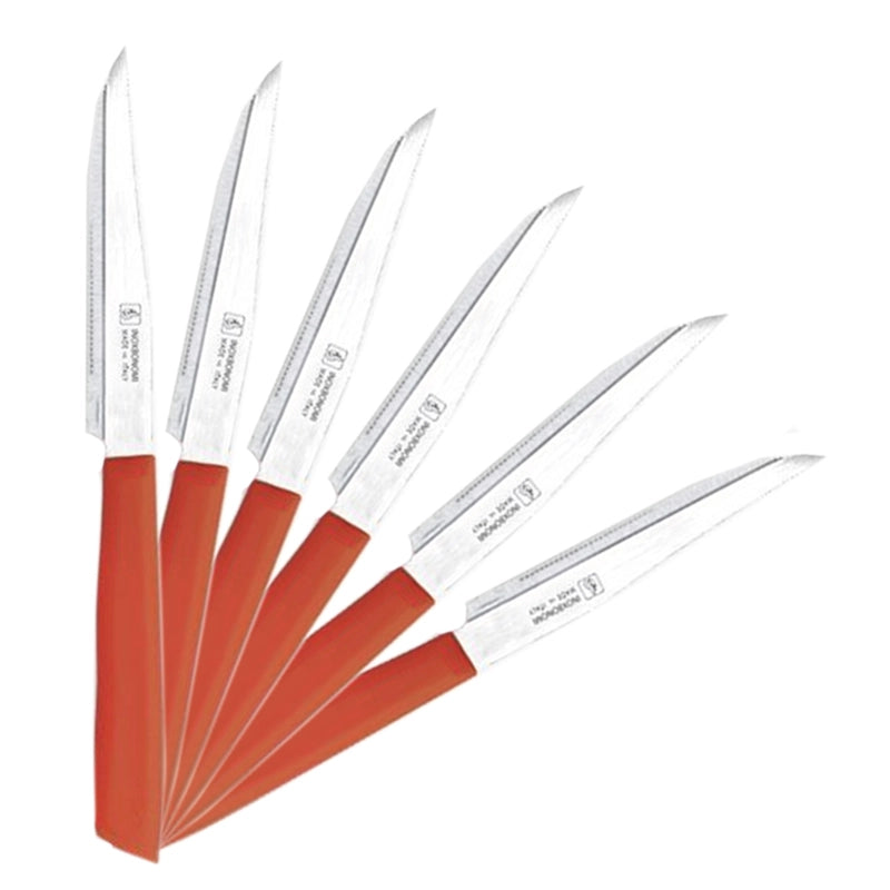 MAURY'S SET DA 6 COLTELLI PER BISTECCA IN ACCIAIO INOX DI COLORE ROSSO