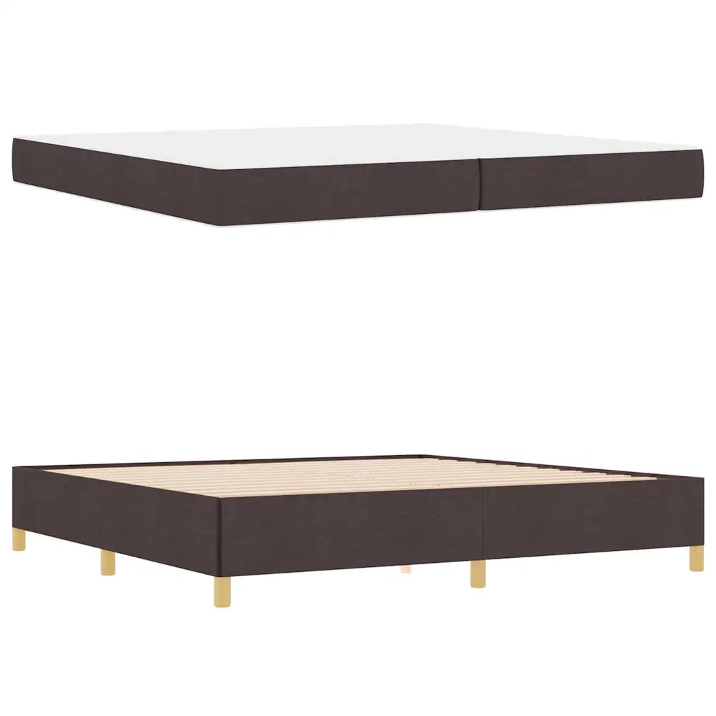 Struttura del letto Marrone Scuro 200 x 200 cm Tessuto