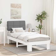 Letto con Testiera Rivestita Grigio chiaro 75 x 190 cm