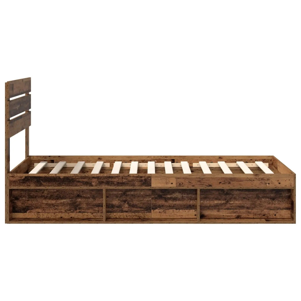 Struttura del letto-Giroletto Legno vecchio 100 x 200 cm Pino massello 368057