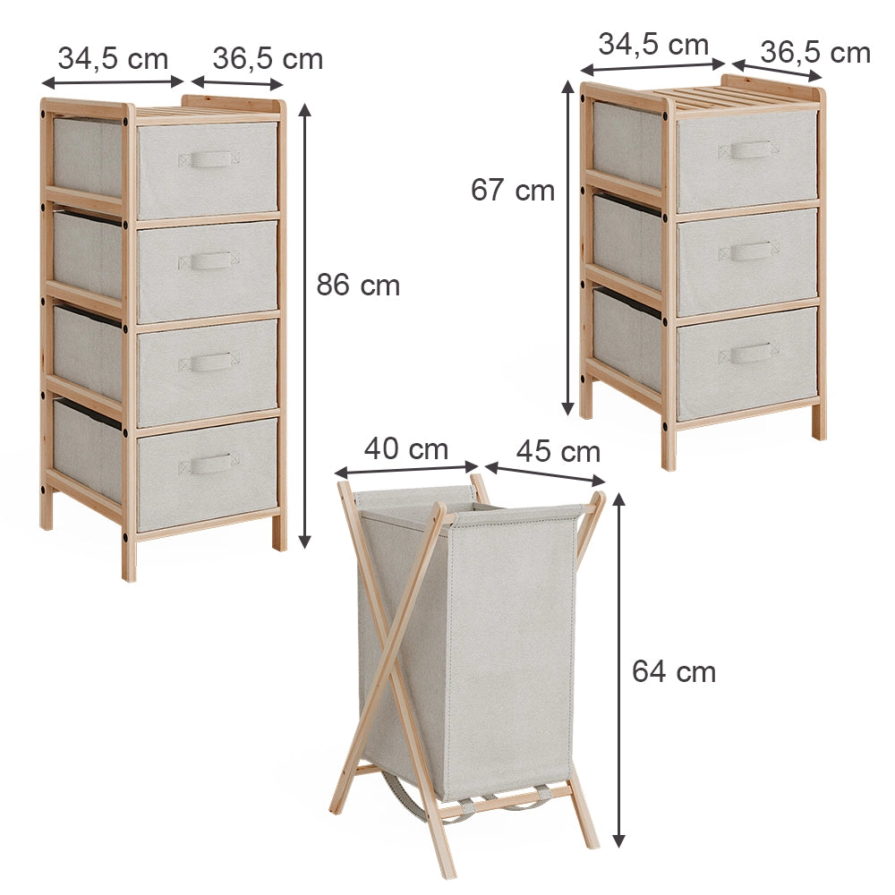 Set di mobili da bagno Bruno Beige 3 parti Vicco