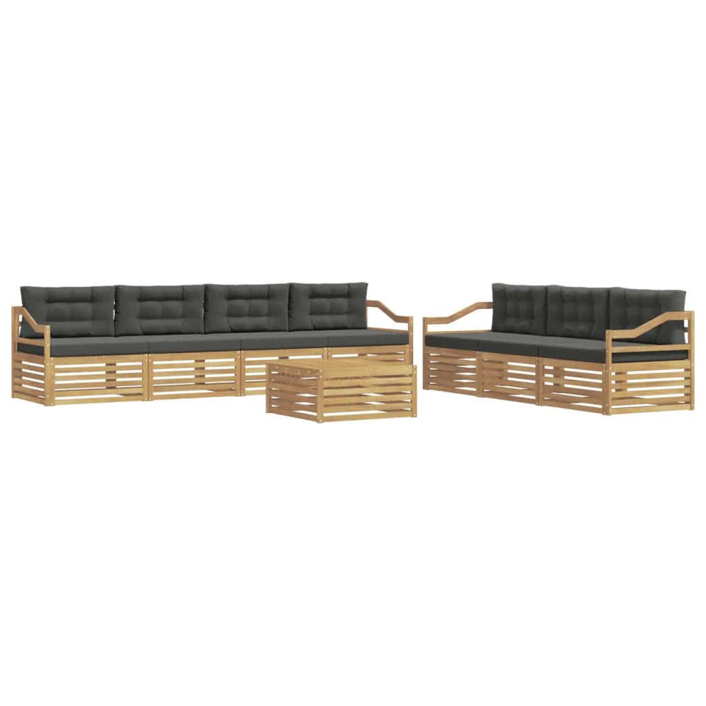 Set di divani da esterno 8 pcs Bianco e Antracite 3390182