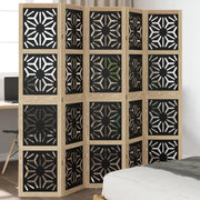 Divisorio Ambienti | Divider per stanze | Paravento 5 Pannelli Marrone e nero Legno di Paulownia