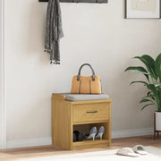Panca da Corridoio-Sgabello-Panca con Contenitore SANDNES 45x40x50 cm Legno Massello di Pino 963583