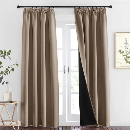 Veli e Tappeti di Sfondamento 100% - Tappeti di Finestra Pronti all'Uso 2 Pezzi - 140x220cm - Isolanti - Polyester Sovraccosto - Adatto per Salotto/Camera da Letto