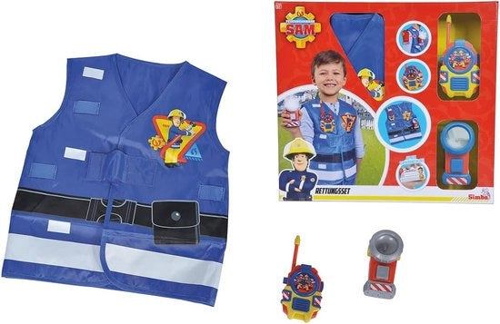 Costume da vigile del fuoco con torcia e walkie-talkie per bambini 

Modello: BW-1234
Età consigliata: 4-12 anni
Materiali: poliestere e cotone
Dimensioni: 120 x 80 cm
Colore: rosso e giallo
Incluso: torcia LED, walkie-talkie, cintura e guanti