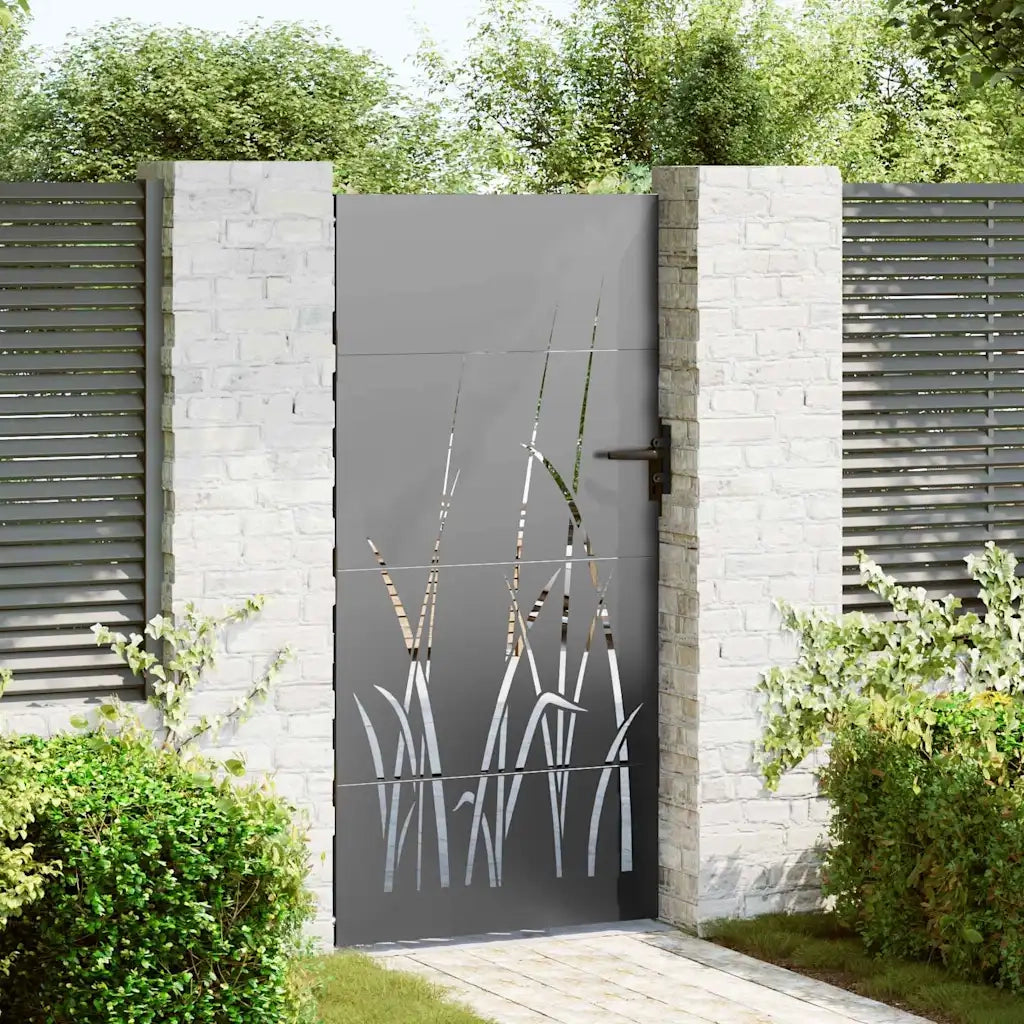 Cancello da giardino con blocco Nero 85 x 175 cm 42015867