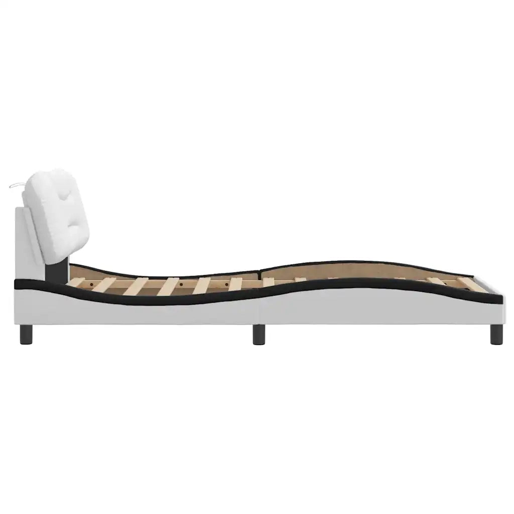 Giroletto senza Materasso Hvar Nero e Bianco 90x190 cm in Similpelle