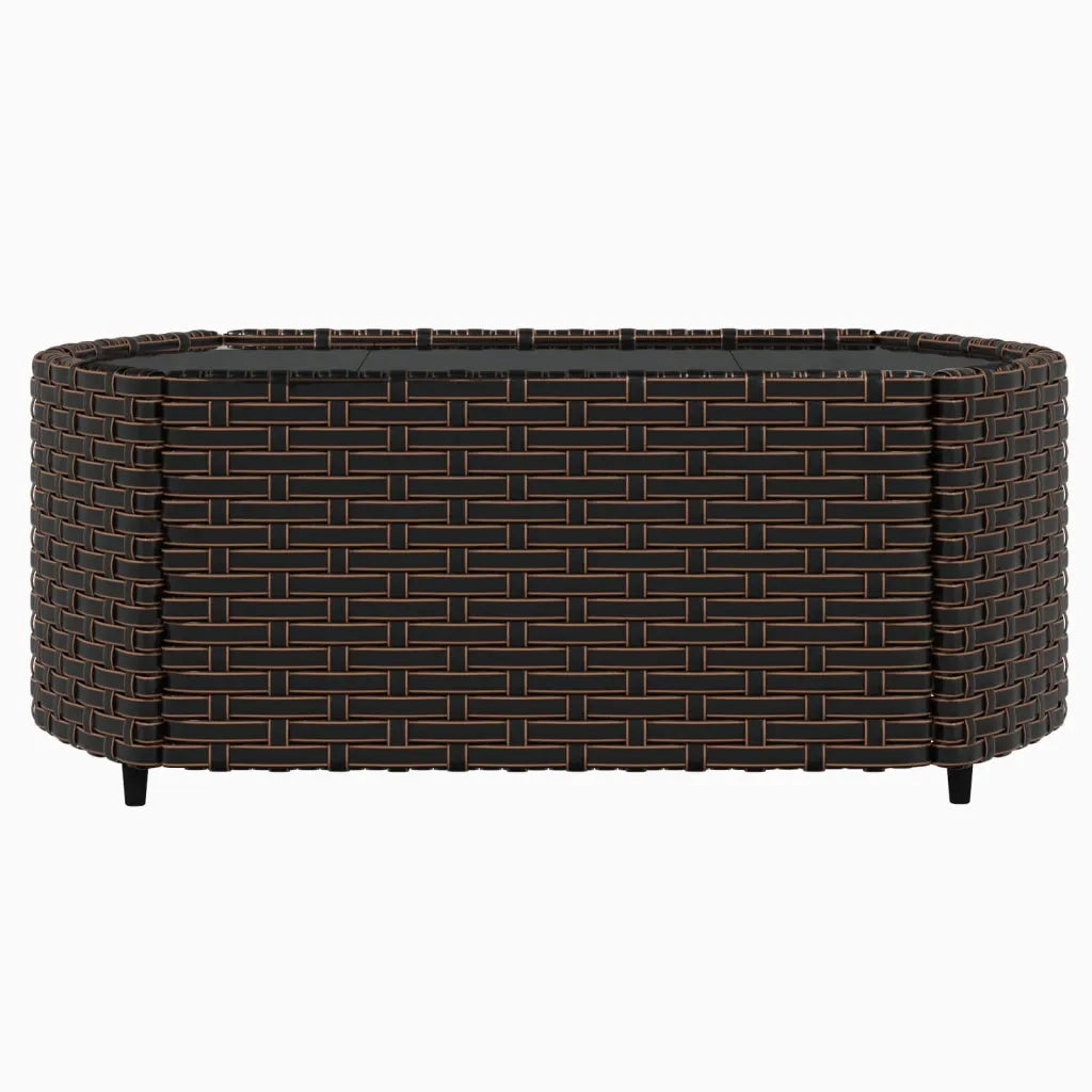 Set Mobili da Giardino 4 pz con Cuscini in Polyrattan Marrone 319824