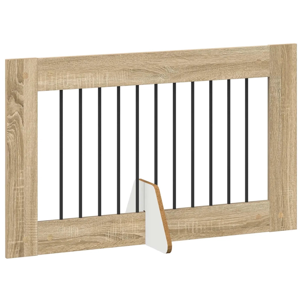 Cancello per cani pieghevole con supporti 2 pz Rovere Sonoma 892110
