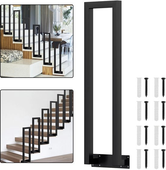 Montante a L per montaggio laterale - Utilizzo interno ed esterno - Nero - Ferro - 100 cm