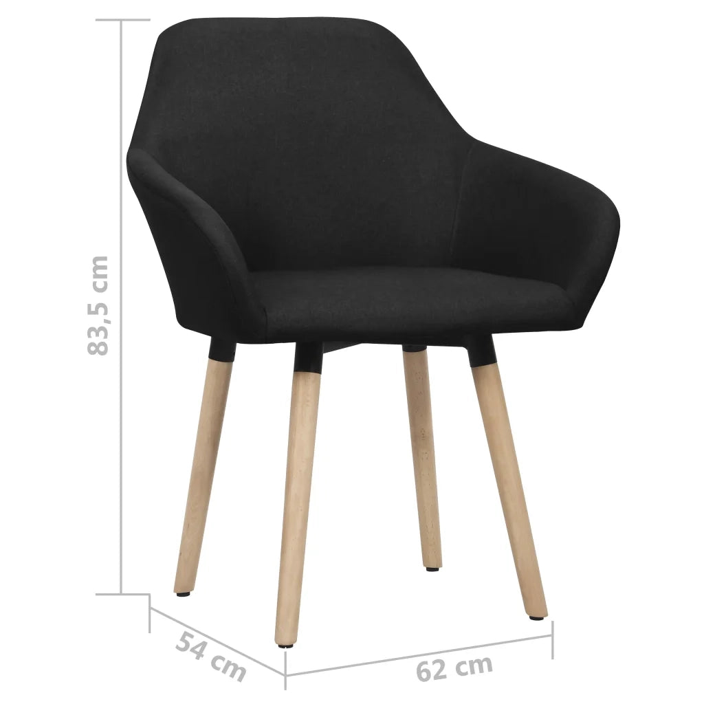 Sedie da Pranzo 2 pz Nere in Tessuto 283465