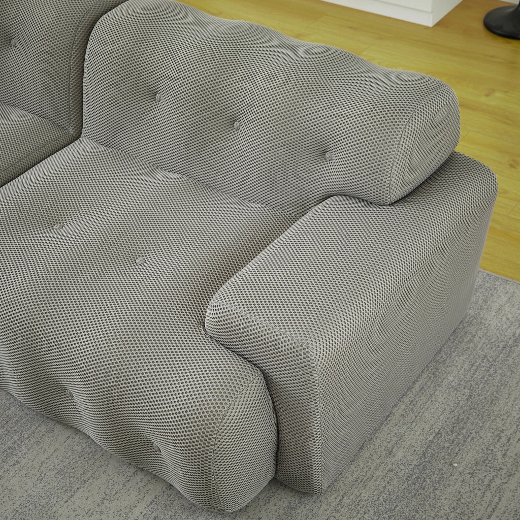 Divano 2 Posti Cloud con Braccioli Larghi e Bottoni ¨C MINIMAL ¨C Grigio