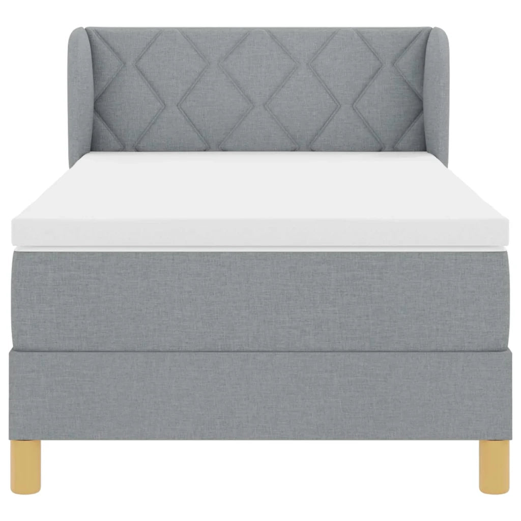 Letto a molle con materasso Grigio chiaro 90 x 200 cm Tessuto 3340255