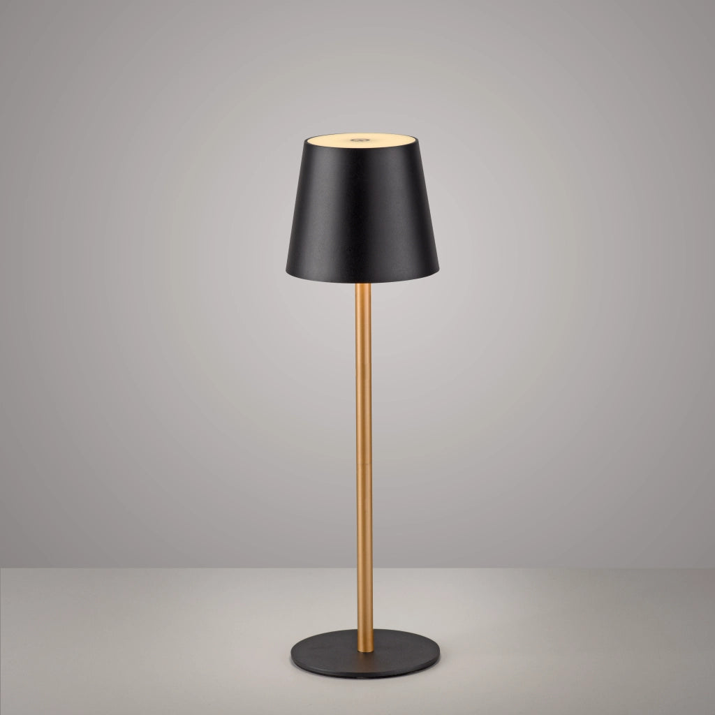Lampada da tavolo wireless touch nero/ottone LED IP54 EURIA