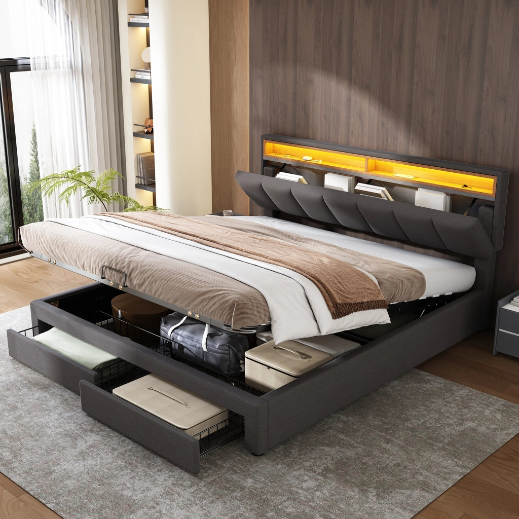 letto imbottito acciaio grigio scuro 160 x 200 cm