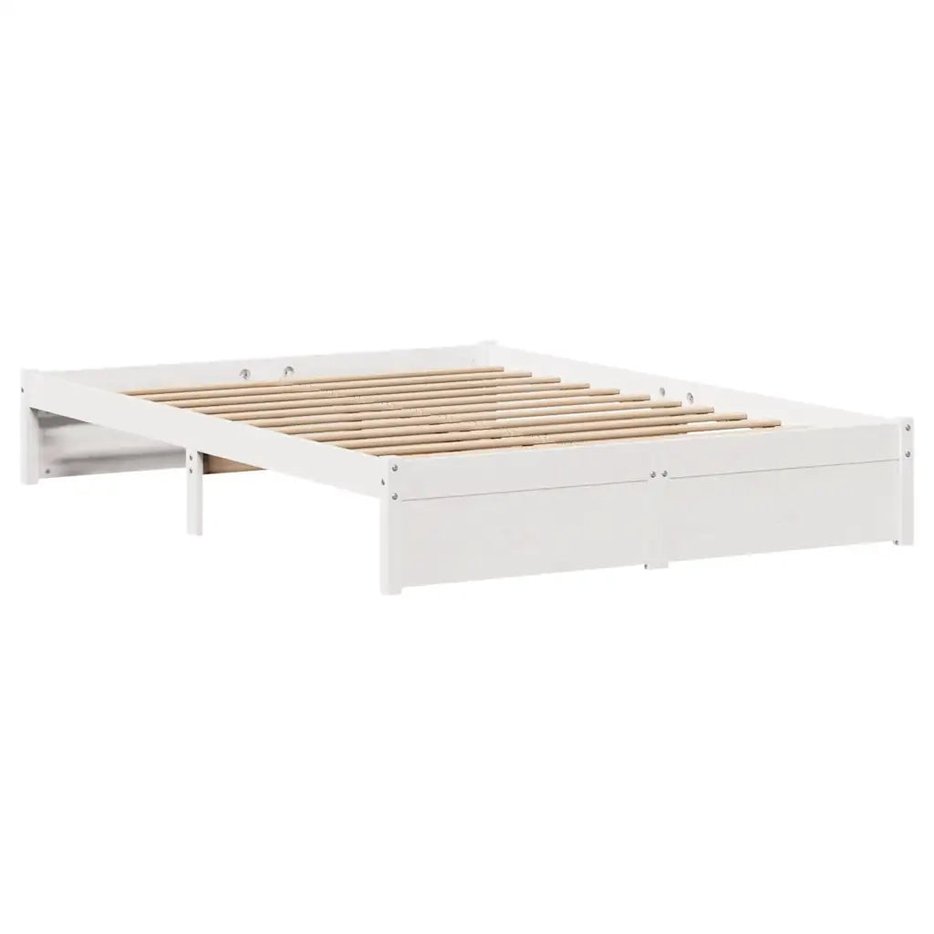 Letto senza Materasso-Struttura Letto Bianco 150x200 cm Legno Massello di Pino 806081