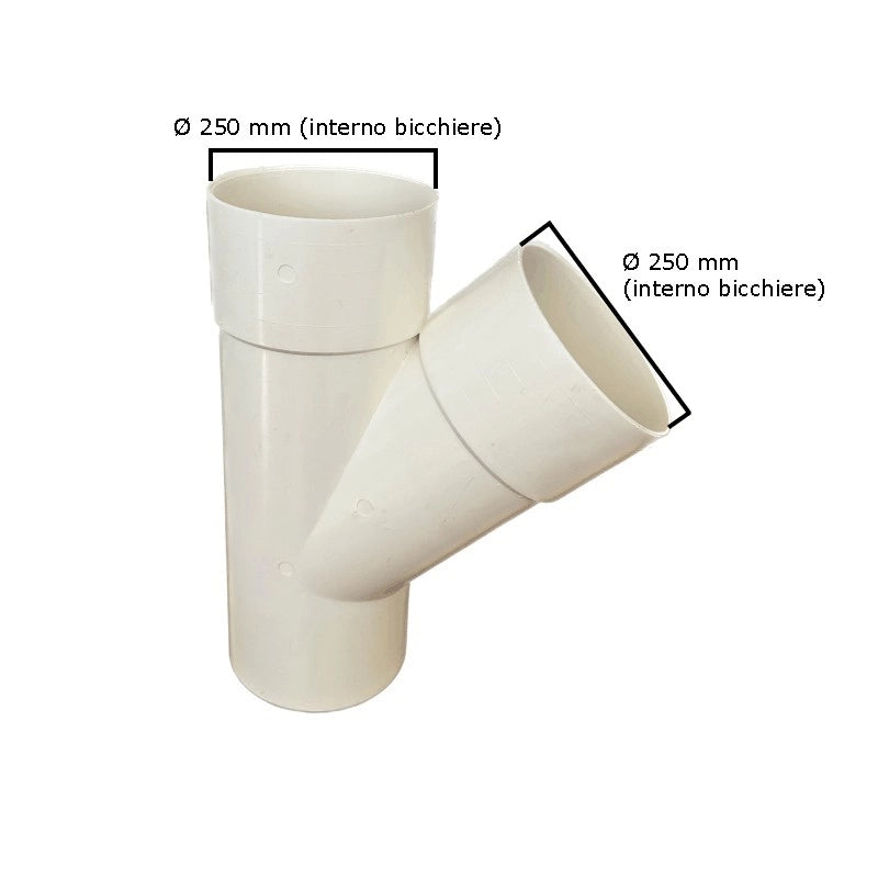 Derivazione 45° in pvc : Colore - Avorio, Diametro - 250