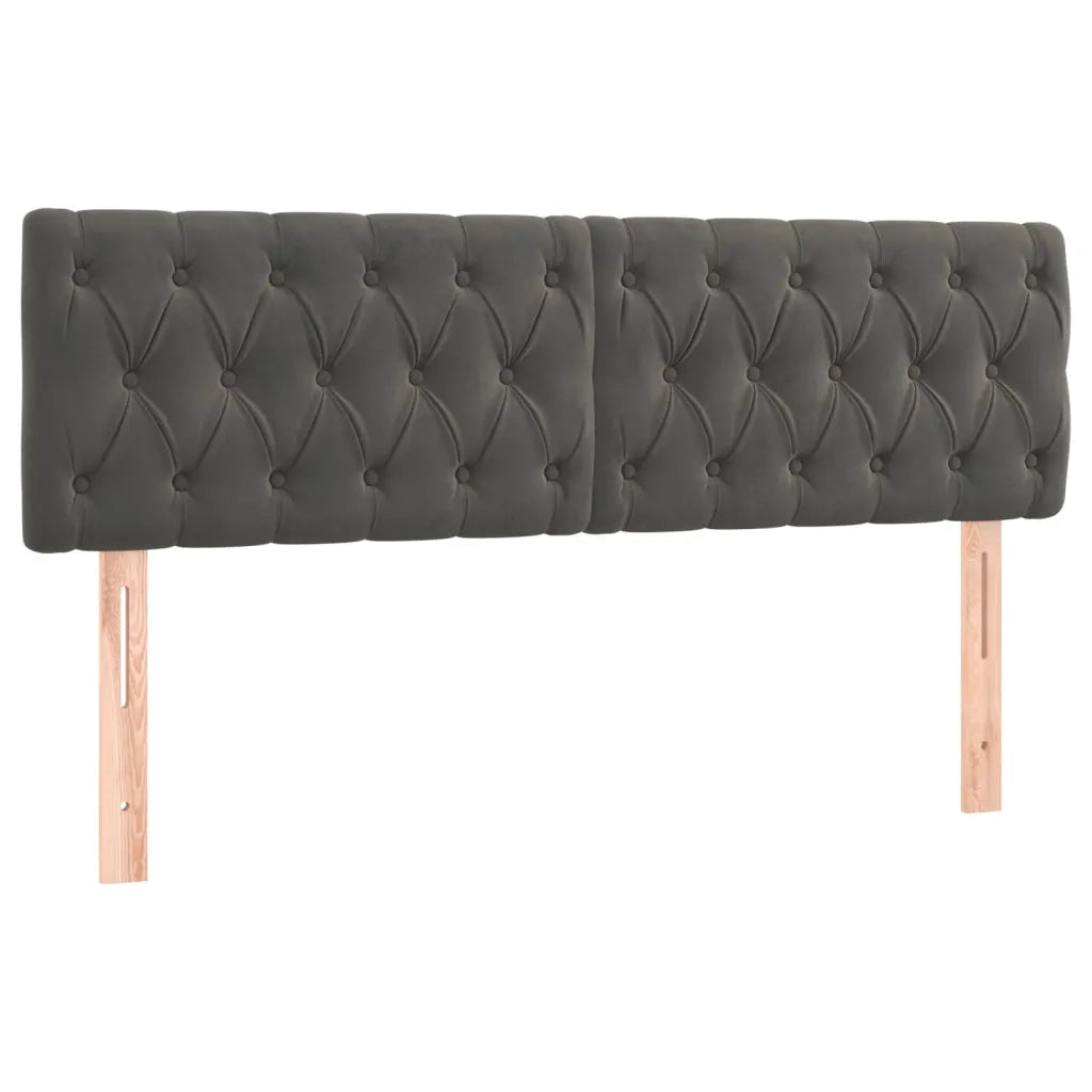 Letto a Molle con Materasso e LED Grigio Scuro 140x190 cm