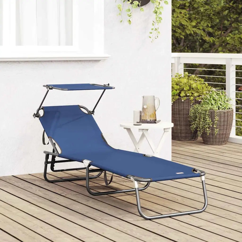 Lettino prendisole pieghevole Blu 190 x 57 x 81 cm Oxford 42003128