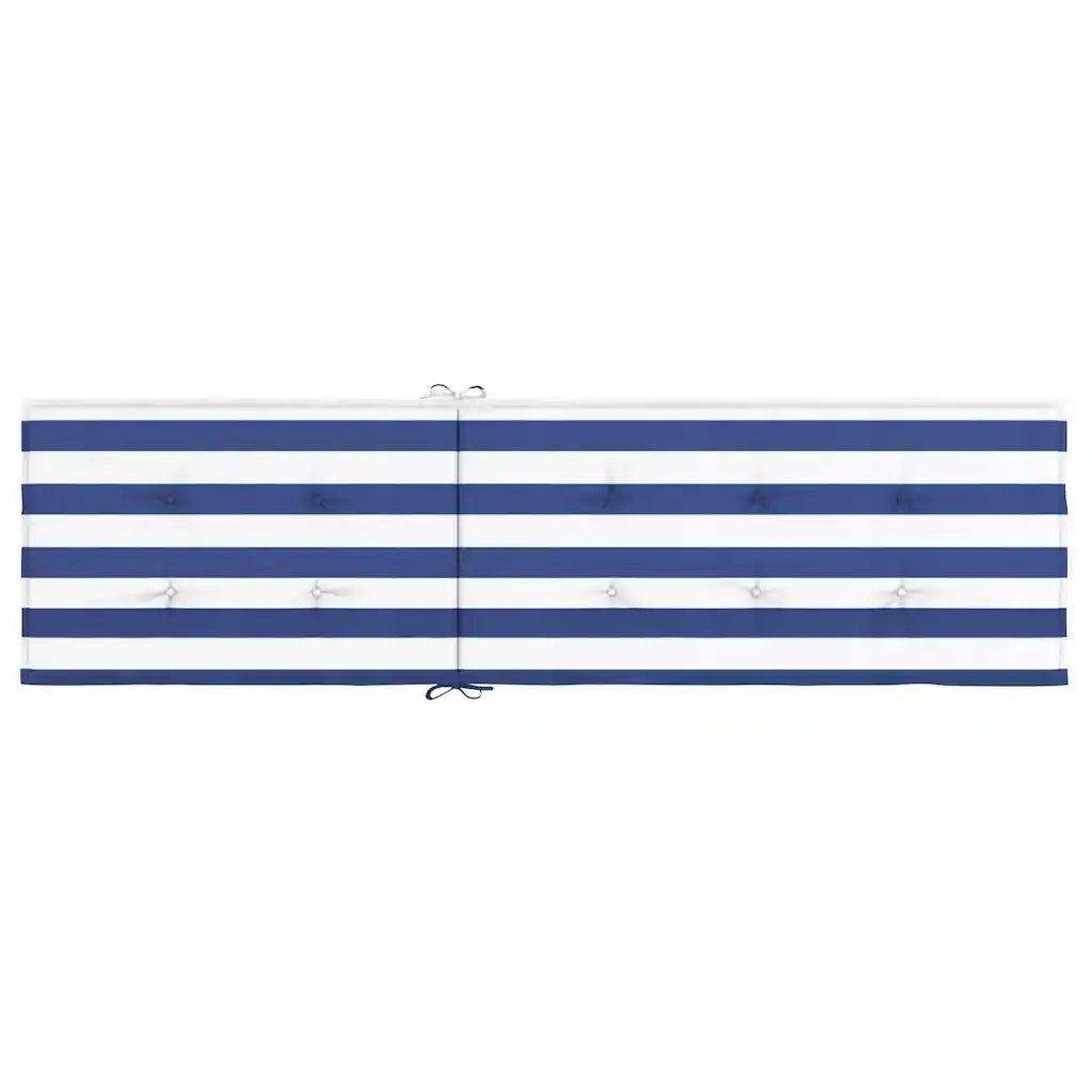 Cuscino per Sedia Sdraio a Strisce Bianche e Blu Tessuto Oxford 361377