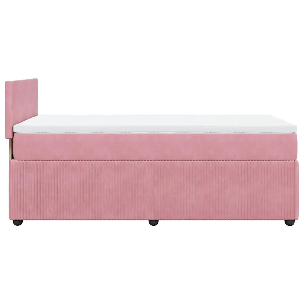 Giroletto a Molle con Materasso Rosa 90x190 cm in Velluto