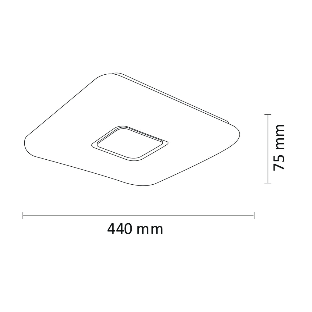Plafoniera LED Polux Lyra 44x44 72W dimmer telecomando