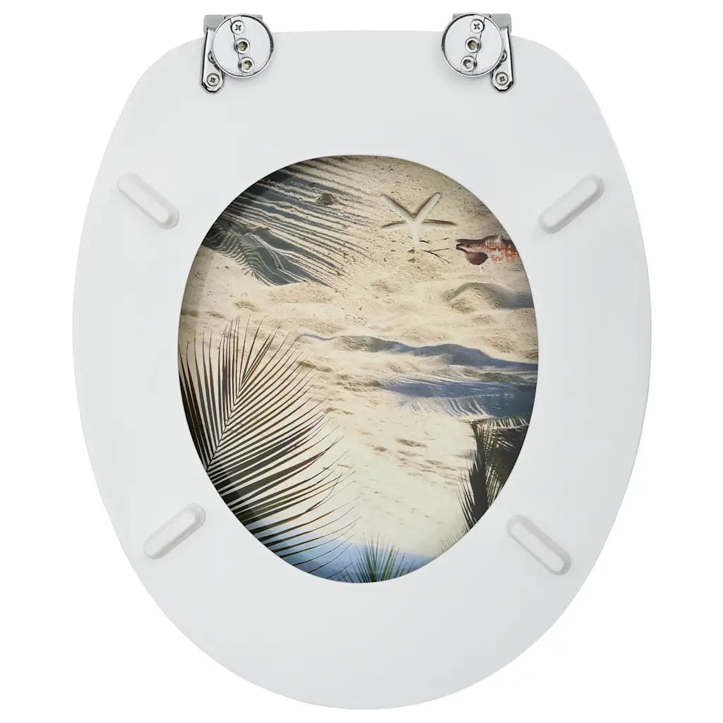 Tavolette WC con Coperchi 2 pz in MDF Design Spiaggia CFW1830862