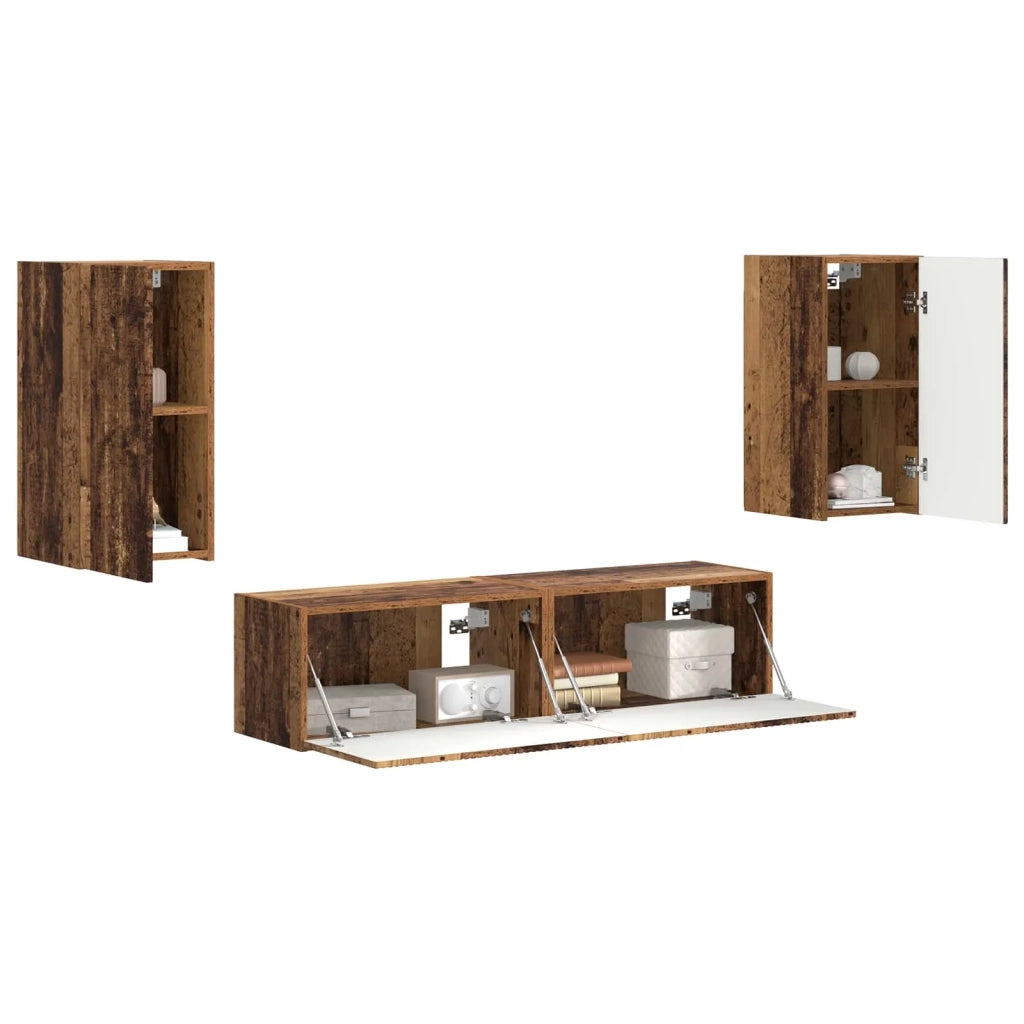 Set mobile TV 4 pcs Legno vecchio Legno multistrato 3409157