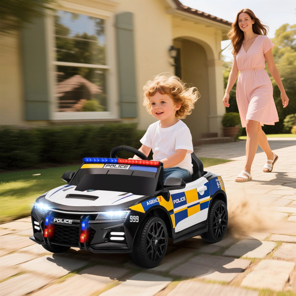 Auto Polizia Elettrica per Bambini ¨C zephmum ¨C Multicolor 96x60x45cm