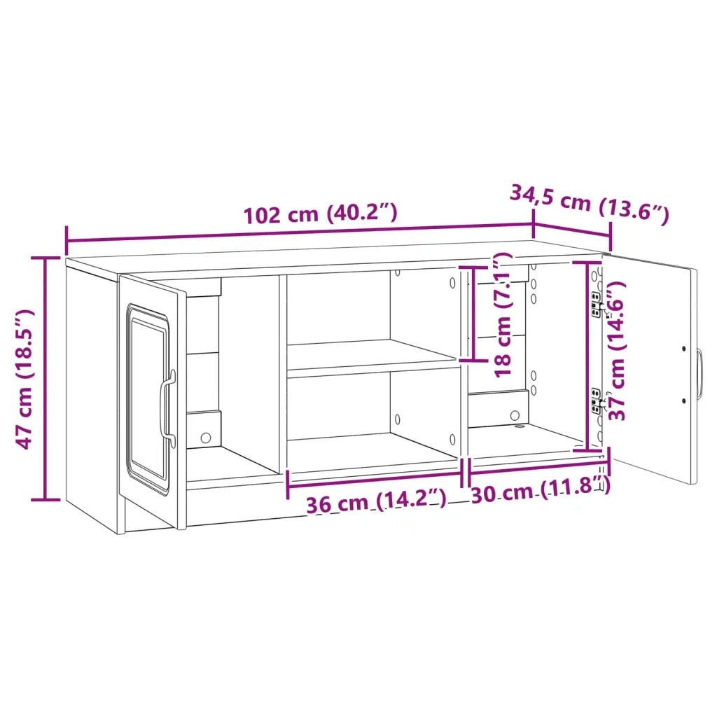 Mobile TV-Credenza per TV Rovere Sonoma 102 x 34,5 x 47 cm Legno ingegnerizzato 619833