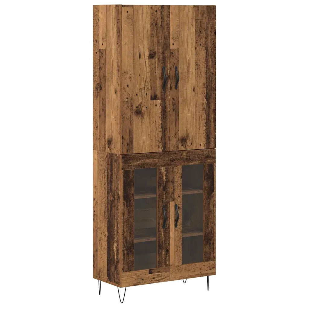 Credenza 2 pcs Legno vecchio Legno ingegnerizzato e vetro 3403165