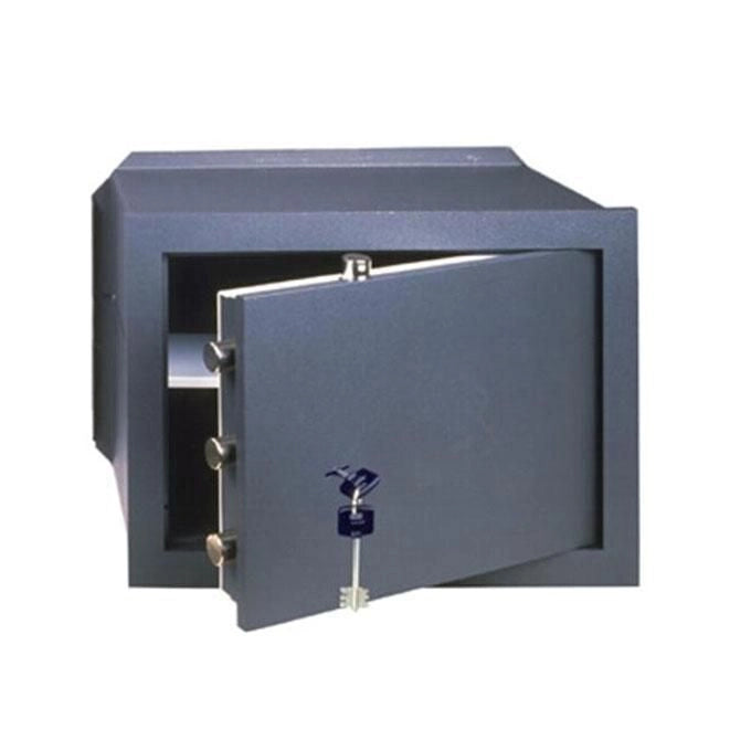 CISA 82010 Cassaforte da muro con chiave a doppia mappa porta in acciaio 10 mm catenacci 22 mm colore Nero