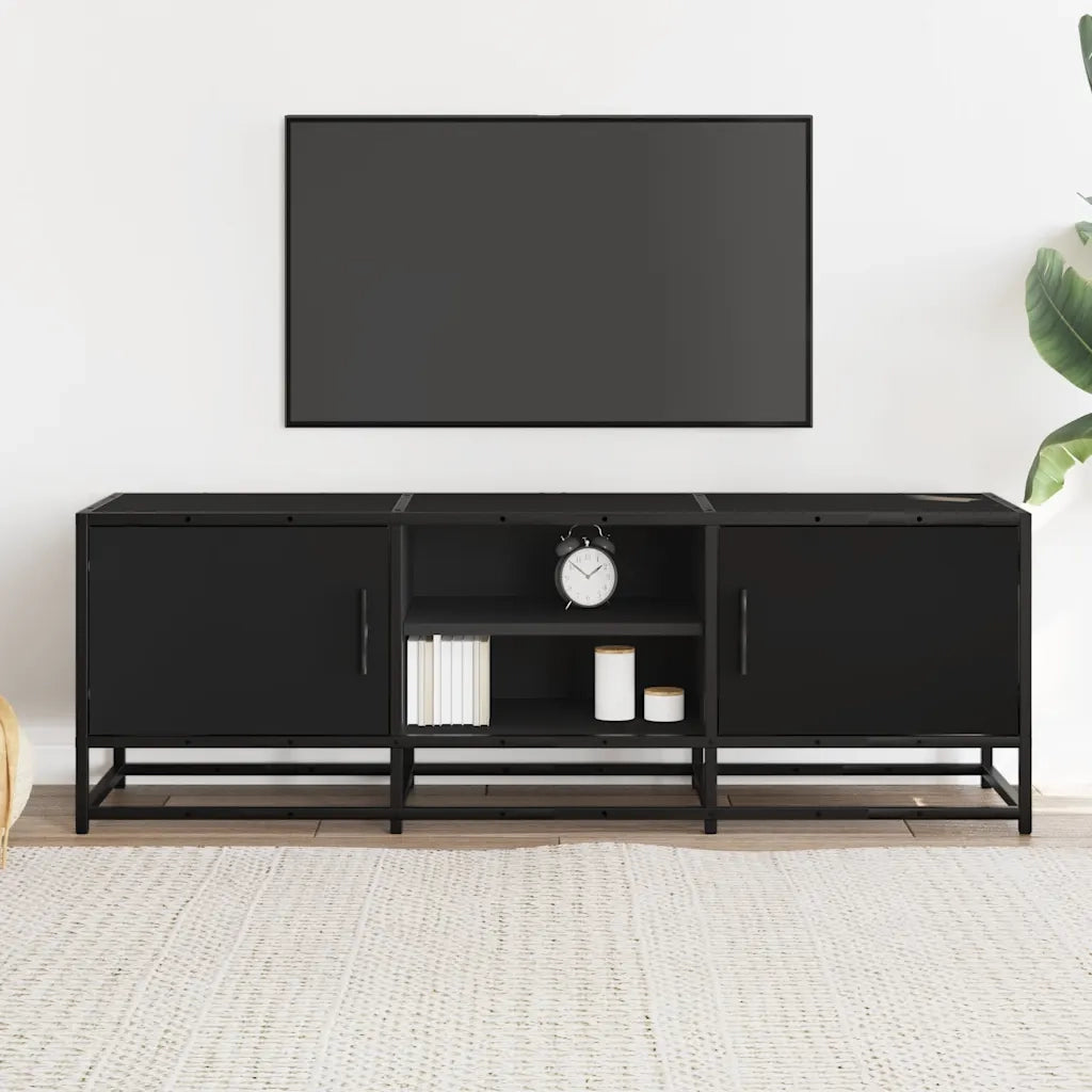 Mobile TV | Armadietto TV | Mobile Porta TV Nero 120x35x41 cm in Truciolato e Metallo