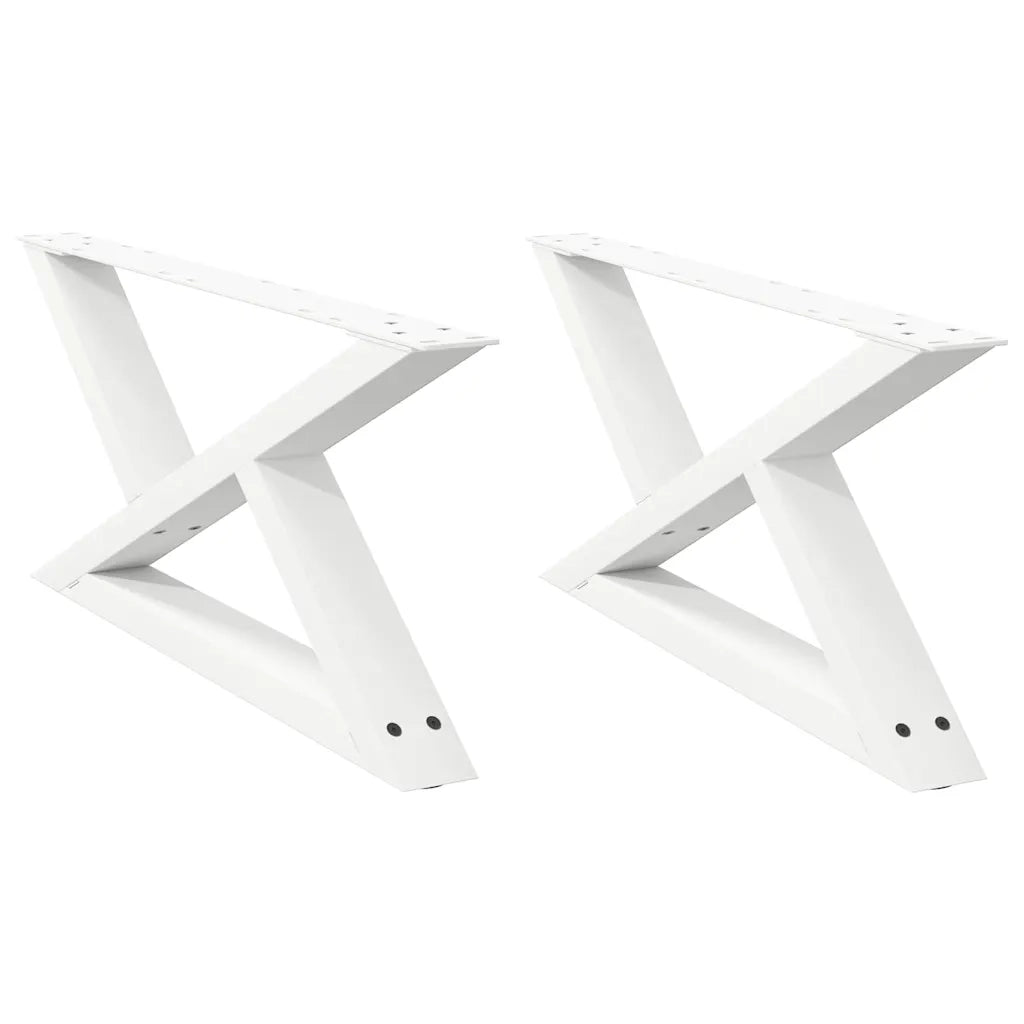 Gambe per tavolino da caff¨¨ 2 pz-Set di 2 Gamba per Tavolo Bianche 70x(30-31,3) cm Acciaio
