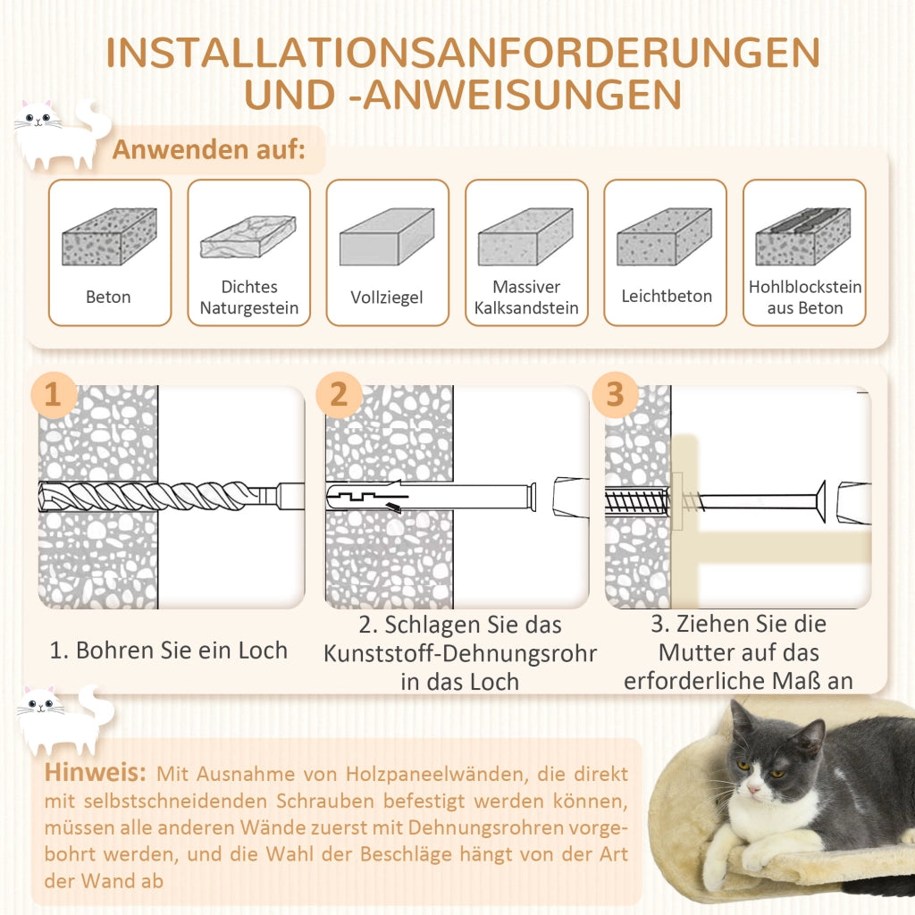 Casetta per Gatti con Amaca e Piattaforme ¨C Minimal ¨C Beige