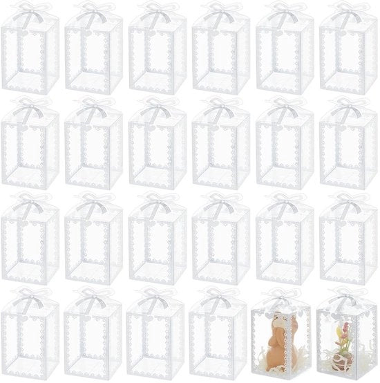50 Pacchi di PVC trasparente con cerniera argentata - 50 pezzi per regali, matrimoni e feste