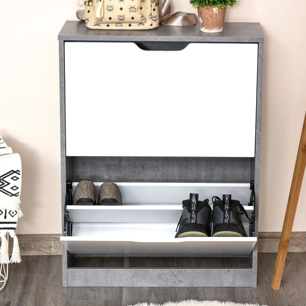 Scarpiera con Cassetti e Ripiani Aggiustabili ¨C Minimal ¨C Grigio 62.5x26x81 cm
