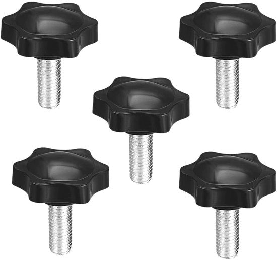 Kit di attrezzi 5 pezzi - Viti a testa a schiocco - Materiale plastico/metallo - M6x16mm - Diametro testa 32mm - Ricambio per macchina da foratura